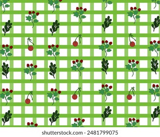 plaid traditional textile with floral pattern vector 