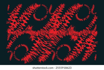 Plaid tribal vector design with red and black background image for fabric, prints