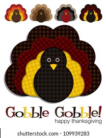 Plaid turkey stickers in vector format.