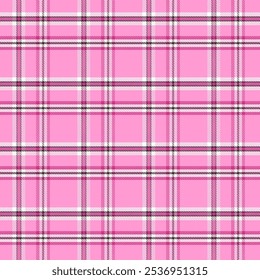 Xadrez com sarja tecer repetição padrão em rosa.Madras tartan verificar padrão sem emenda com listras.Vetor gráfico ilustração fundo.