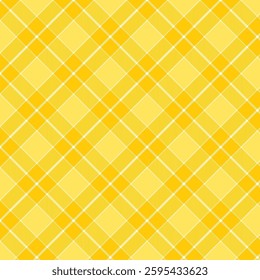 Plaid with twill weave repeat pattern in yellow.Gingham checkered tartan seamless pattern.Geometric graphic vector illustration background design for fabric and print.
