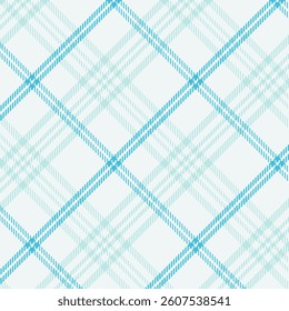 Plaid with twill weave repeat pattern in light blue.Pastel blue gingham checkered tartan seamless pattern.Geometric graphic vector illustration background design for fabric and print. 