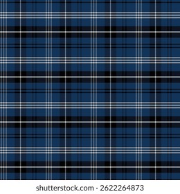 Plaid com sarja tecer repetição padrão em azul marinho.Gingham padrão sem costura com stripes.Checkered tartan Geometric vetor ilustração textura de fundo para têxtil e impressões.