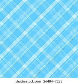 Plaid with twill weave repeat pattern in pastel blue.Gingham seamless pattern with stripes.Checkered tartan geometric graphic vector illustration background for fabric and prints. 