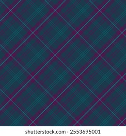 Plaid with twill weave repeat pattern.Checkered tartan  gingham seamless pattern in green and purple.Geometric graphic vector illustration background design for fabric and prints.