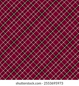 Plaid with twill weave repeat pattern.Checkered tartan  gingham seamless pattern in red and white.Geometric graphic vector illustration background design for fabric and prints.