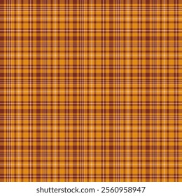 Plaid with twill weave repeat pattern.Checkered tartan  gingham seamless pattern in brown.Geometric graphic vector illustration background design for fabric and prints.