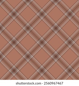 Plaid with twill weave repeat pattern.Checkered tartan  gingham seamless pattern in brown.Geometric graphic vector illustration background design for fabric and prints.