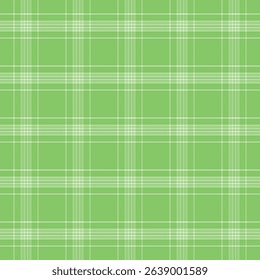 Plaid with twill weave repeat pattern.Checkered tartan gingham seamless pattern in green.Vector illustration background design for fabric and prints.