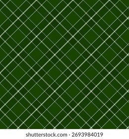 Plaid with twill weave repeat pattern.Checkered tartan gingham seamless pattern in green.Graphic vector illustration background design for fabric and prints.