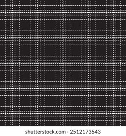 Repleto com sarja tecer repetição padrão..Gingham padrão sem costura com listras em preto e branco.Tartan xadrez Geometric vetor ilustração fundo.