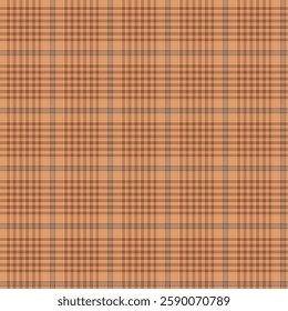 Plaid with twill weave repeat pattern.Gingham seamless pattern in brown.Checkered tartan Geometric graphic vector illustration background design for fabric and print.