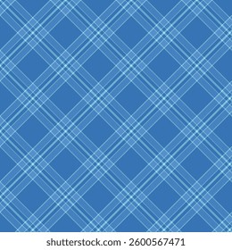 Plaid with twill weave repeat pattern.Gingham checkered tartan seamless pattern in blue.Geometric graphic vector illustration background design for fabric and print.