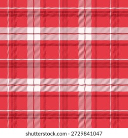 Repleto com sarjado tecer padrão sem costura em vermelho e branco.Tartan xadrez repetição padrão.Vetor ilustração geométrica fundo para tecido e impressões.
