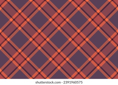 Plaid vector background of seamless check texture with a tartan fabric pattern textile in red and pastel colors.