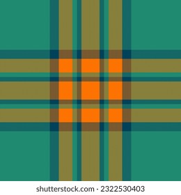 Plaid vector background of tartan seamless check with a textile texture fabric pattern in teal and bright colors.