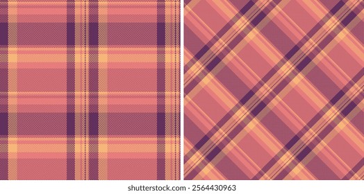 Plaid vector check of fabric seamless texture with a textile pattern background tartan.
