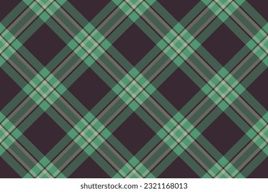 Plaid vector check of pattern background texture with a fabric textile tartan seamless in dark and green colors.