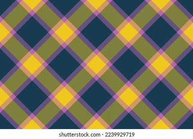 Plaid vector check. Texture tartan textile. Seamless background fabric pattern in blue and pink colors.