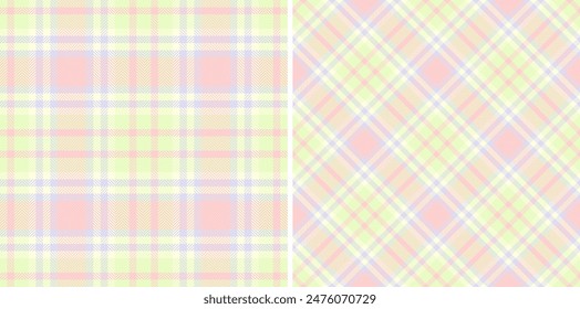 Plaid vector fabric of background check seamless with a texture tartan textile pattern set in popular colors.