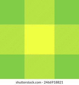 Plaid vector fabric of check pattern textile with a tartan background seamless texture in green and lime colors.