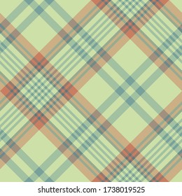 Fondo verde claro vectorial revestido. Patrón tartán sin foco. Diseño elegante para tela, textil, envoltura, cubierta, etc.