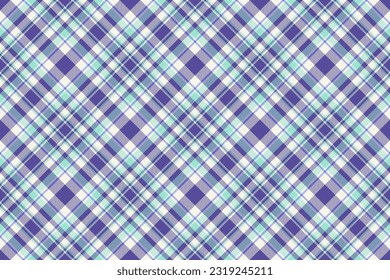 Plaid vector seamless of background fabric check with a tartan texture textile pattern in linen and indigo colors.