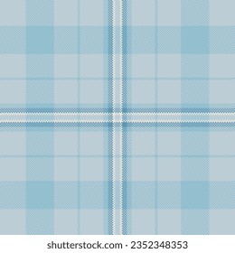 Plaid vector seamless of fabric textile texture with a tartan background pattern check in light and cyan colors.
