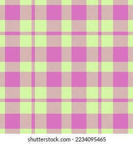 Colocar textura vectorial. Fondo de tela sin costura. Compruebe el patrón textil tartán en colores verde y rosa.