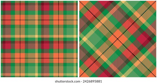 Plaids Pattern Seamless. Checker Pattern Traditional Scottish Woven Fabric. Lumberjack Shirt Flannel Textile. Pattern Tile Swatch Included.