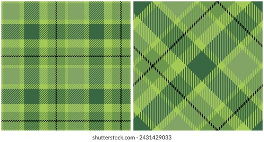 Patrón de cuadros sin costuras. Tartán Plaid Vector Patrón sin costuras. Conjunto de vectores de ilustración de tartán sin costura para bufanda, manta, otro estampado moderno de tela de vacaciones de otoño de primavera y verano.