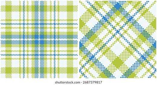 Patrón de cuadros sin costuras. Patrón sin fisuras de Vector a cuadros de tartán. Conjunto de Vector de ilustración de tartán sin costuras para bufanda, manta, otra impresión moderna de tela de Festiva de primavera, verano, otoño e invierno.