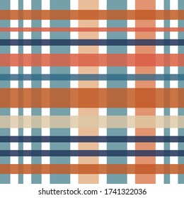 Plaids Vector Seamless Repeat Pattern.70's Color Pallette