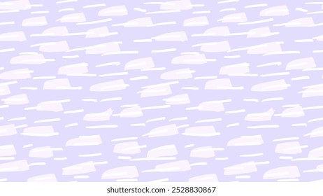 Plain abstract organic shapes seamless pattern. Vector hand drawn sketch unique forms print on a Pastel violet purple background. Contemporary minimalist ornament.