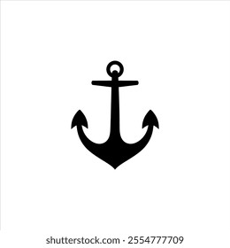 Plain anchor icon black and white background Vector Image.