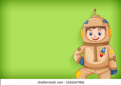 Plain background with astronaut in brown outfit illustration