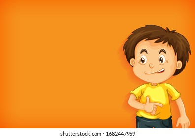 Plain background with boy in yellow shirt illustration