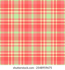 Einfaches Hintergrund-Kontrollmuster, Abdeckung Vektor Tartan nahtlos. Bandana plaid Textil Textur Stoff in orange und rot Farben Palette.