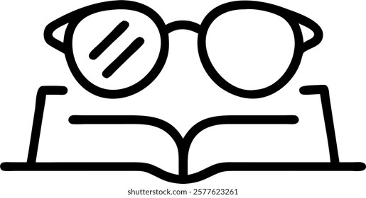 Plain background with open book and glasses with copy space concept as A serene image featuring an open book and glasses placed on a plain background with generous copy space. The