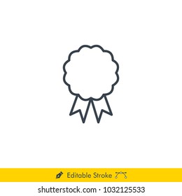 Plain Badge Icon / Vector - In Line / Stroke Design