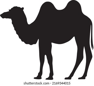Plain black camel icon vector illustration