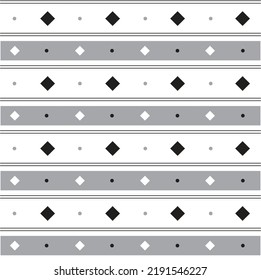 Plain Black White Grey BW Diamond Tilt Square Horizontal Line Stripe Dot Dash Line Circle Seamless Pattern Vector Illustration Tablecloth, Picnic mat wrap paper, Mat, Fabric, Textile, Scarf