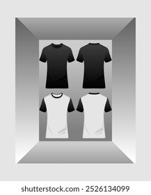 plain black and white t-shirt mockup vector graphic design 01