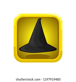 Plain black witch hat illustration icon