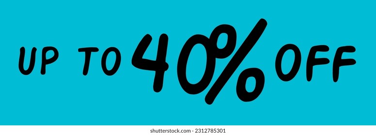 Plain blue discount banner simple up to 5 to 90% off for marketing year-end products or other big events