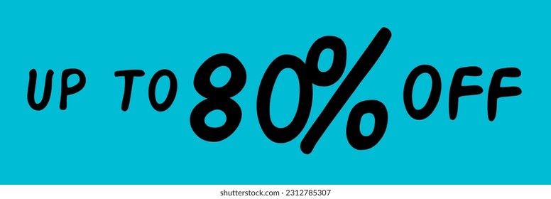 Plain blue discount banner simple up to 5 to 90% off for marketing year-end products or other big events