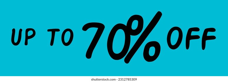 Plain blue discount banner simple up to 5 to 90% off for marketing year-end products or other big events