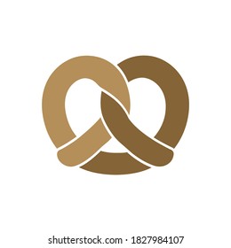 Das schlichte braune Brezel-Logo. Einfaches flaches Vektorsymbol-Design.