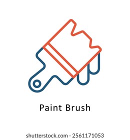 Plain Brush Vector Two Color Icon. Eps file 10