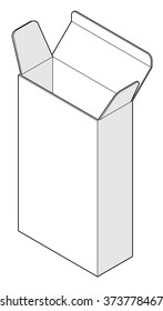 A plain buff carton: tall and thin with three top flaps.